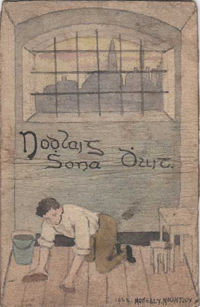1922 (December) Christmas card, hand drawn, from republican prisoner to his family at Whyte's Auctions