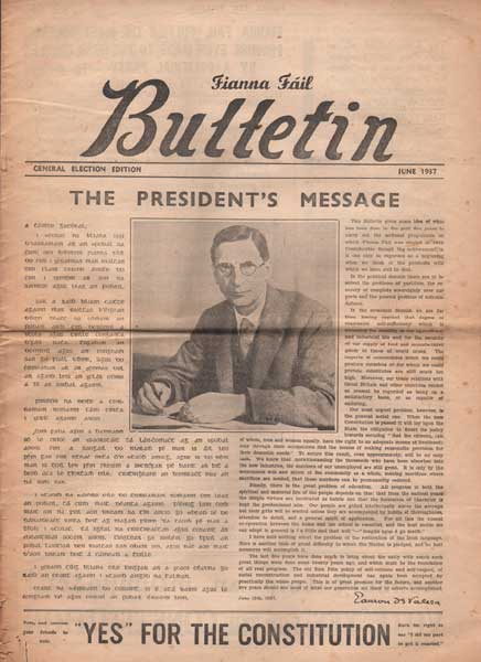 1937: Fianna Fail Bulletin general election edition and other Eamon De Valera related items at Whyte's Auctions