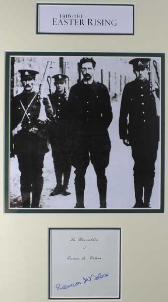 1916: Eamon De Valera signature at Whyte's Auctions