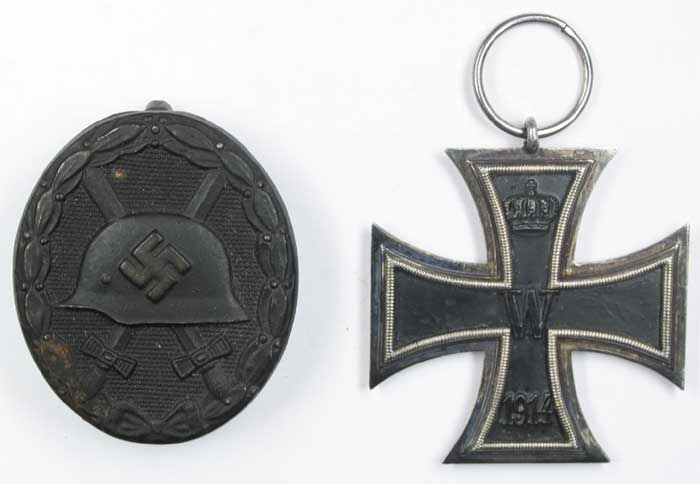 1914-1945: German Iron Cross, Wound Badge and Paris Command stamp at Whyte's Auctions