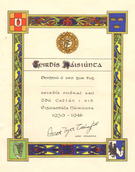 1939-1946: Emergency Service Medal and certificate - 26 Cathln at Whyte's Auctions
