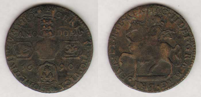 James II. Gunmoney. Crown and Halfcrown. at Whyte's Auctions