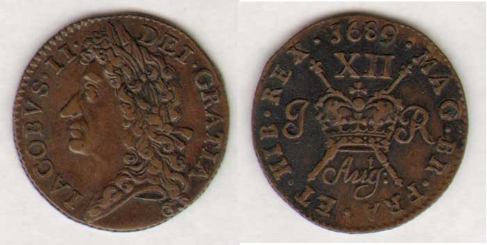 James II. Gunmoney. Halfcrown. 1689 at Whyte's Auctions