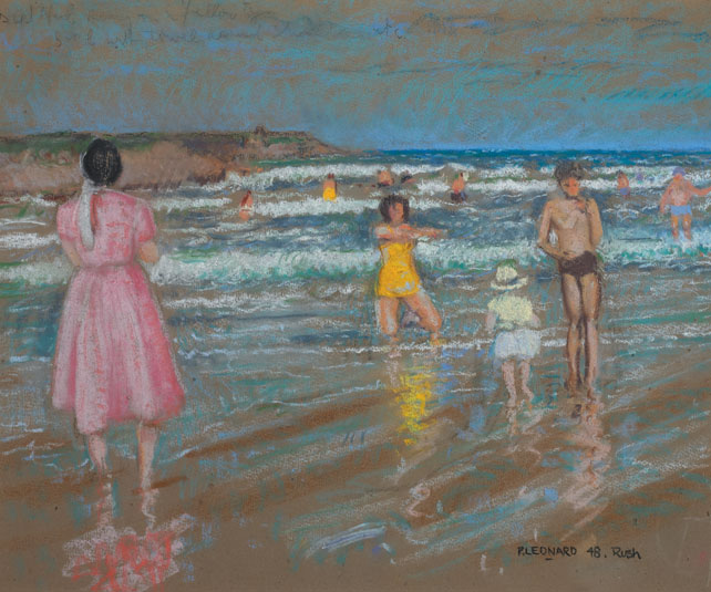 BATHERS AT RUSH, 1948 by Patrick Leonard HRHA (1918-2005) at Whyte's Auctions