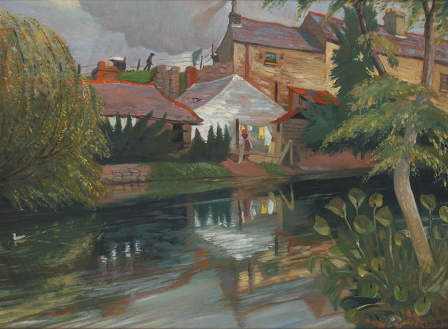 REFLECTIONS ON THE DODDER, CLONSKEA [SIC], 1934 by Harry Kernoff sold for �7,700 at Whyte's Auctions