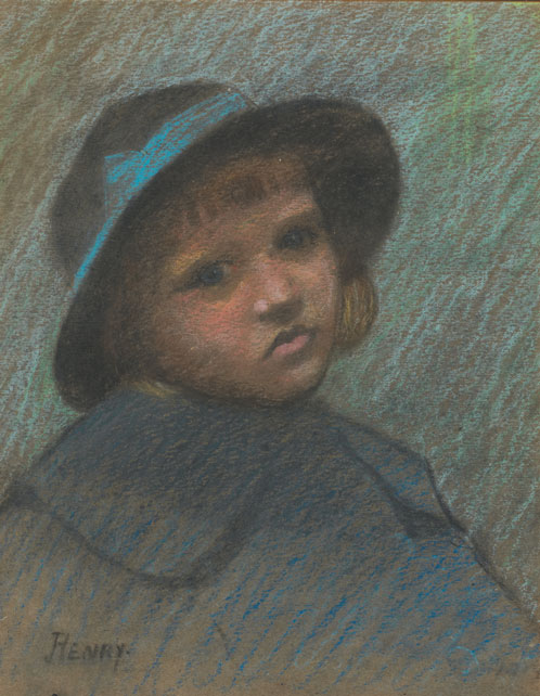 HEAD OF A GIRL WEARING A HAT (1895-1898) by Paul Henry RHA (1876-1958) at Whyte's Auctions