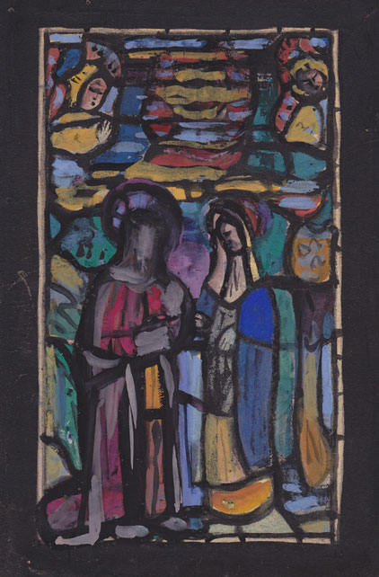 CHRIST AND THE VIRGIN MARY FLANKED BY ANGELS by Evie Hone HRHA (1894-1955) at Whyte's Auctions