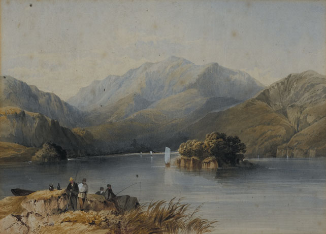 MACGILLICUDDY REEKS, UPPER LAKE, KILLARNEY, 1866 by John Berney Ladbrooke (1803-1879) at Whyte's Auctions