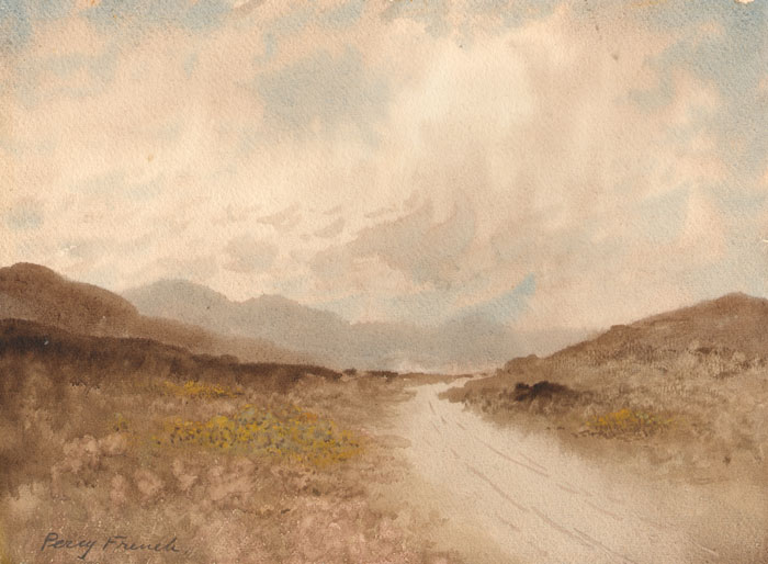 BOG ROAD WITH MOUNTAINS BEYOND by William Percy French (1854-1920) at Whyte's Auctions