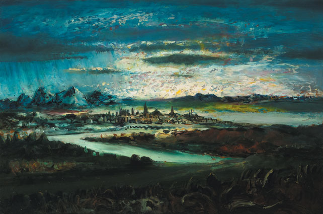 TOWN IN A LANDSCAPE by Daniel O'Neill (1920-1974) at Whyte's Auctions