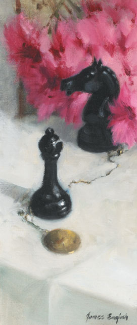 CARNATIONS WITH CHESSMEN by James English RHA (b.1946) at Whyte's Auctions