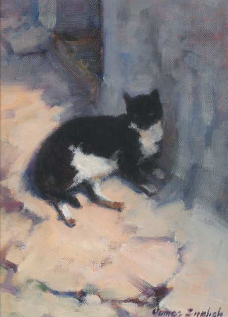 THE HARBOUR CAT - RESTING by James English RHA (b.1946) at Whyte's Auctions