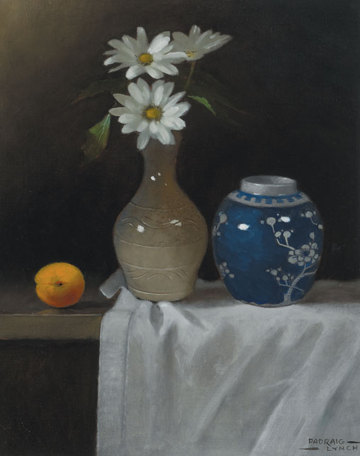 STILL LIFE WITH CHRYSANTHEMUMS, 2001 by Padraig Lynch sold for �600 at Whyte's Auctions