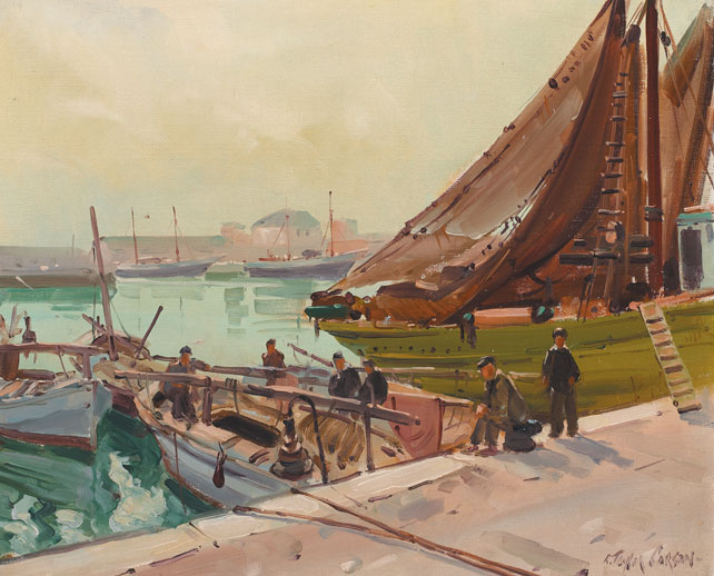 HARBOUR, PALMA, MAJORCA by Robert Taylor Carson HRHA (1919-2008) at Whyte's Auctions