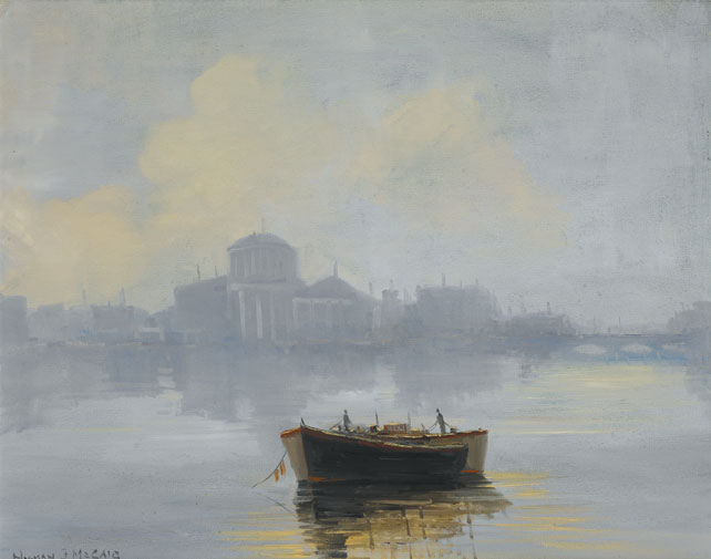 BARGES ON THE LIFFEY by Norman J. McCaig (1929-2001) at Whyte's Auctions