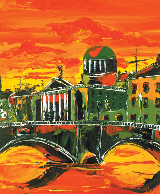 DUBLIN VIEWS SHOWING THE FOUR COURTS (A PAIR) by Reza Macdougald (b.1967) at Whyte's Auctions