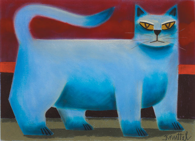 BLUE CAT by Graham Knuttel (b.1954) (b.1954) at Whyte's Auctions