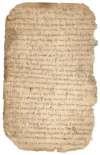 16th-17th Century: Irish language manuscript page from a book of devotion at Whyte's Auctions
