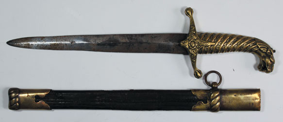 18th Century: British lion head pommel sword and dagger at Whyte's Auctions