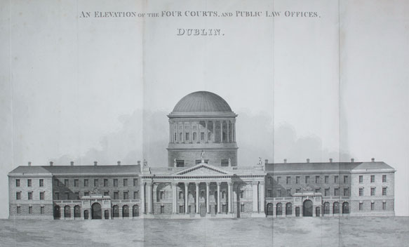 1813: Dublin Courts of Justice plans and elevation engraving at Whyte's Auctions