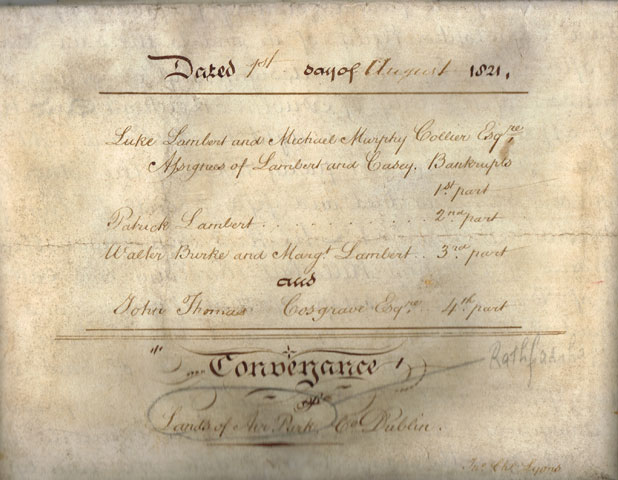 1816-1880: Rathfarnham and district collection of indentures and legal documents at Whyte's Auctions
