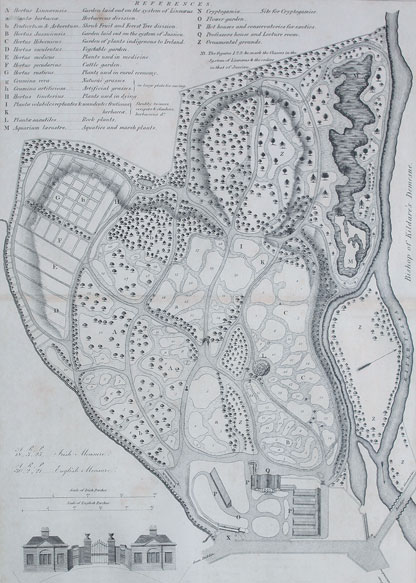 1817: Early plan of the Botanic Garden, Glasnevin, Dublin at Whyte's Auctions