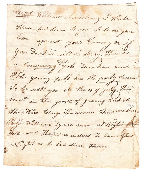 1829-33: Kilkenny and Tipperary Tithe War letters collection including anonymous warning letter at Whyte's Auctions