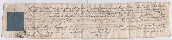 1834 (5 December) Attorney-General Standish O'Grady signature and summons at Whyte's Auctions