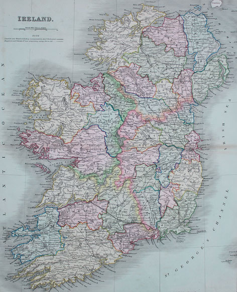 1840s: Dower's map of Ireland at Whyte's Auctions