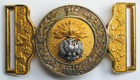 circa 1890: Royal Irish Fusiliers officer's waist belt clasp at Whyte's Auctions