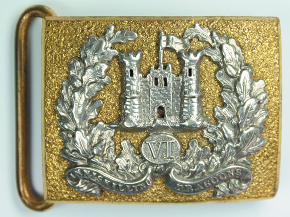 circa 1900: 6th Inniskilling Dragoons general service and dress waist belt clasps at Whyte's Auctions