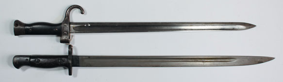1892-1907: British 1907 pattern Enfield bayonet and French 1892 pattern Mannlicher-Berthier bayonet at Whyte's Auctions