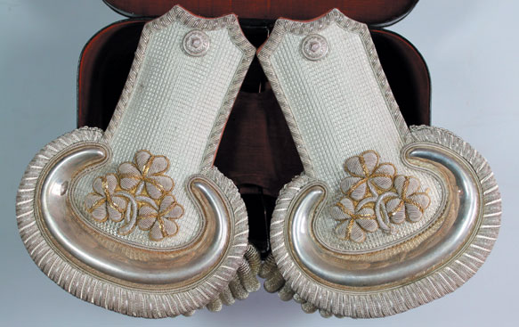 circa 1910: Irish Lord Lieutenant's full dress epaulettes with case at Whyte's Auctions