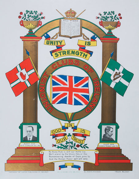 circa 1912: Unionist Clubs of Ireland Anti-Home Rule poster at Whyte's Auctions