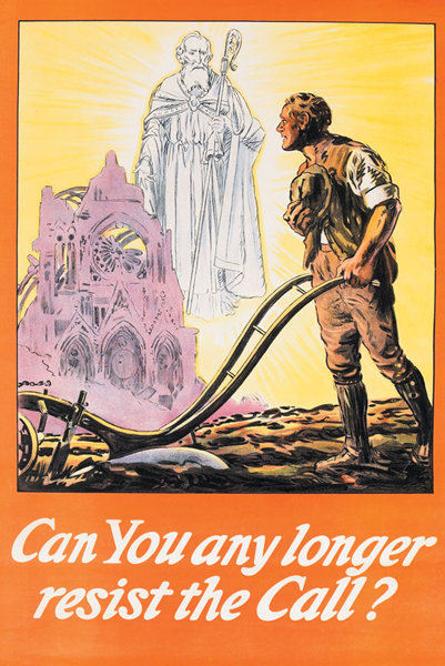 1914-18: First World War Irish recruitment poster "Can you any longer resist the call?" at Whyte's Auctions