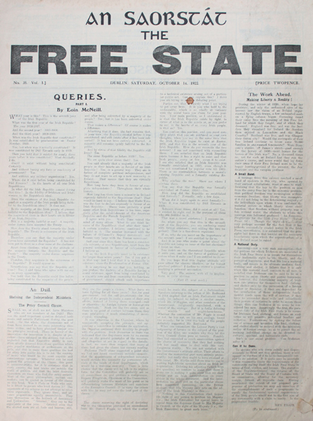 1922: An Saorstt Irish Free State newspaper collection at Whyte's Auctions
