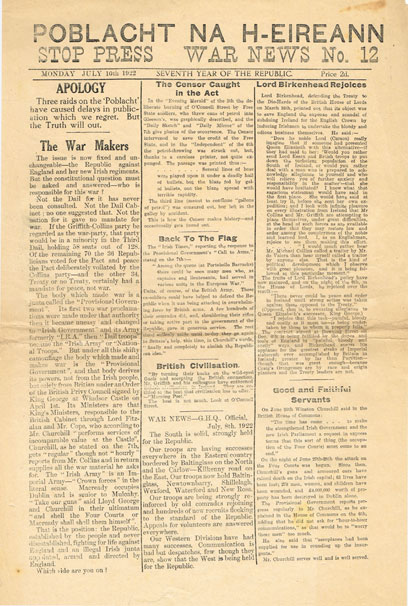 1922-23: Poblacht na hEireann War News collection at Whyte's Auctions