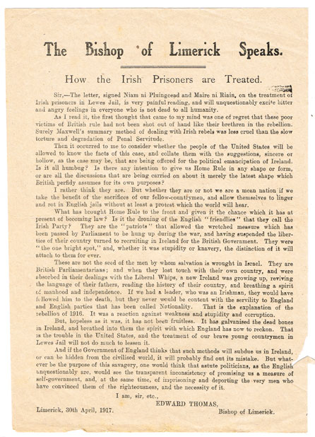 1917-48: Irish Catholic Church related documents and pamphlets including poetry handbill eulogising the Bishop of Limerick's opposition to General Maxwell at Whyte's Auctions