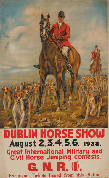 1938 Poster: Great Northern Railway - Dublin Horse Show at Whyte's Auctions
