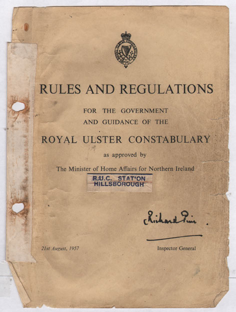 1940: Royal Ulster Constabulary postage book and regulations manual at Whyte's Auctions