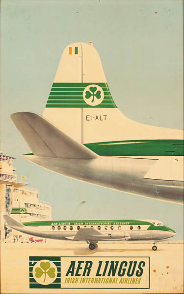 Circa 1950 Poster: Aer Lingus Irish International Airlines at Whyte's Auctions