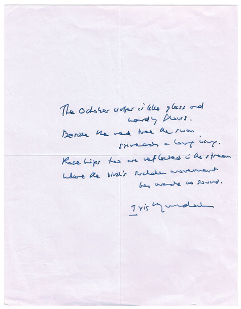 1978: Irish Murdoch handwritten and signed verse at Whyte's Auctions