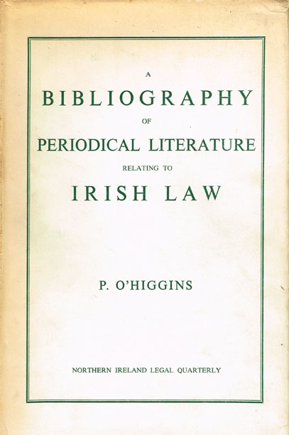 Paul O'Higgins A Bibliography of Periodical Literature relating to Irish Law at Whyte's Auctions