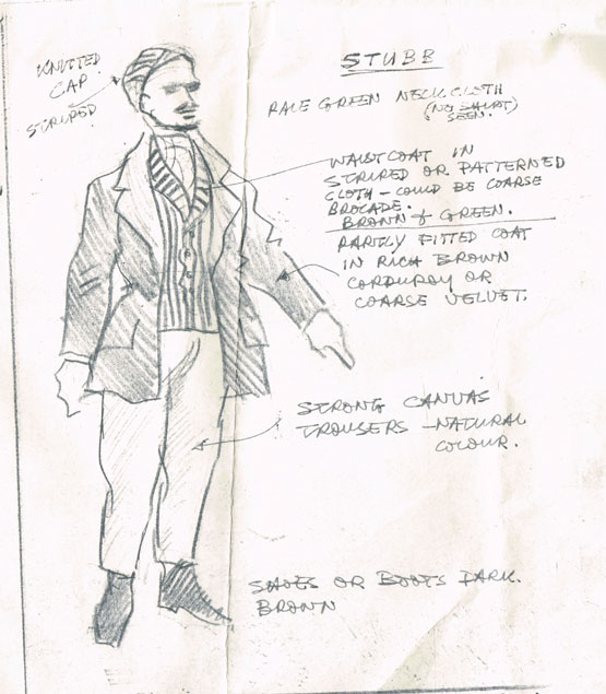 1961: Moby Dick costume design sketches and notes by Alpho O'Reilly at Whyte's Auctions