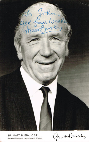 Football Manchester United Matt Busby autographed photograph at Whyte's Auctions