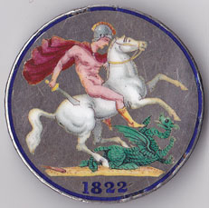 George IV crown, 1822, enamelled in several colours at Whyte's Auctions