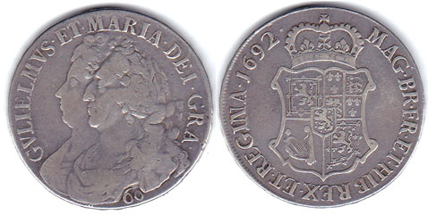 Scotland. William & Mary sixty shillings, 1692 at Whyte's Auctions