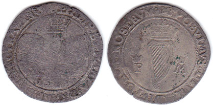 Philip and Mary (1554-1558) billon shilling 1555. at Whyte's Auctions