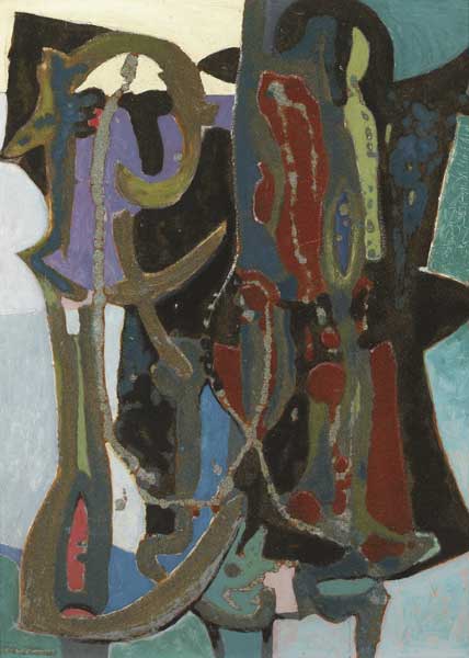 MOTLEY FOOLS, c.1961 by Gerard Dillon sold for 1,900 at Whyte's Auctions