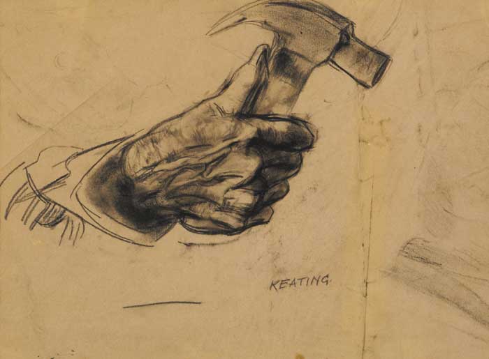 HAND HOLDING A HAMMER (STUDY FOR ARD NA CRUSHA ESB SCHEME) by Se�n Keating PPRHA HRA HRSA (1889-1977) at Whyte's Auctions